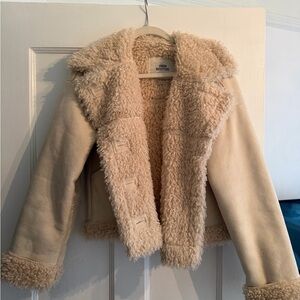 Urban Outfitters Cream Fleece Jacket
